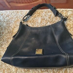Dooney & Bourke Black Shoulder Bag with Gold Accents